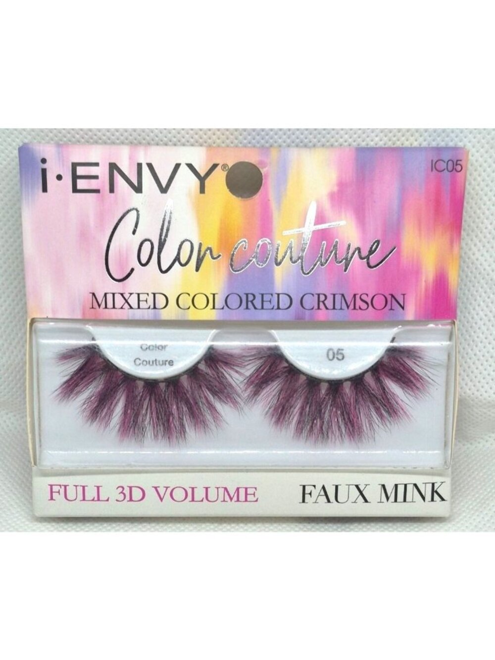 I-Envy Color Couture Mixed Colored Crimson Full 3D Volume Faux Mink Lashes